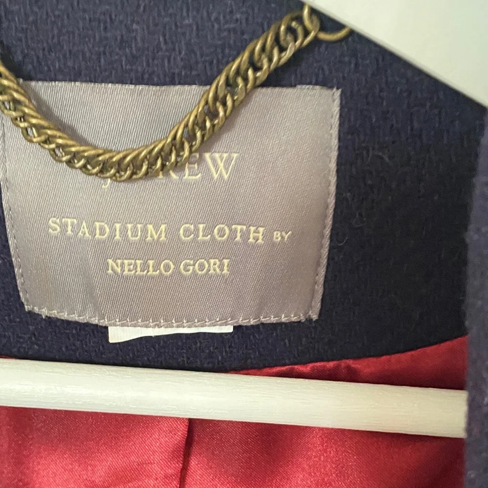 J Crew Stadium Cloth by Nello Gori Women's Dark Blue Peacoat with Gold Buttons - Picture 2 of 5
